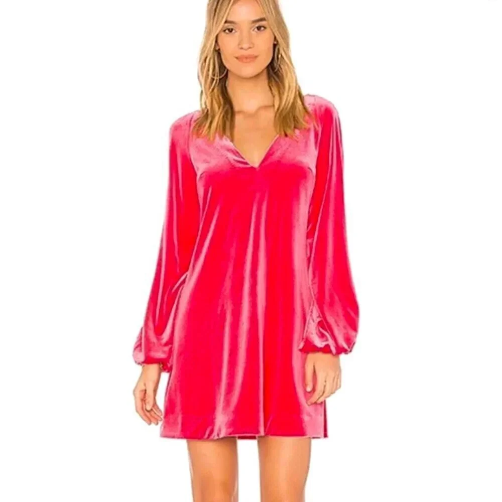 FREE PEOPLE Misha Velvet V Tie Back Dress